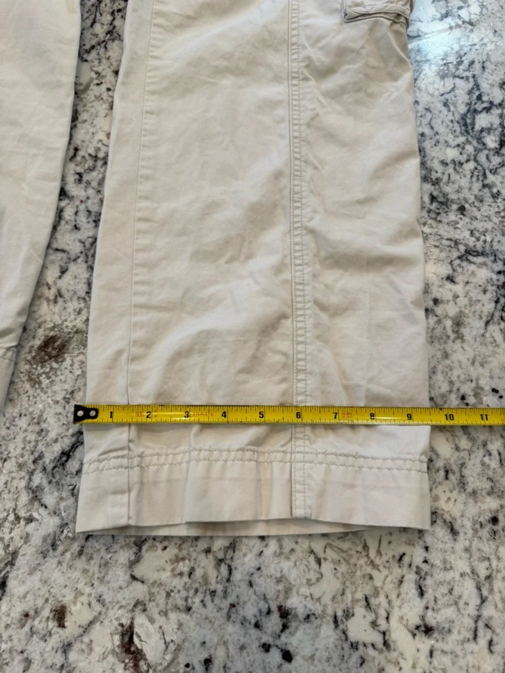 Abercrombie & Fitch Cream Cargo Pants Wide Leg Utility Size 12 - Picture 6 of 9